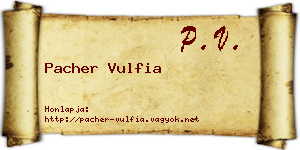 Pacher Vulfia névjegykártya